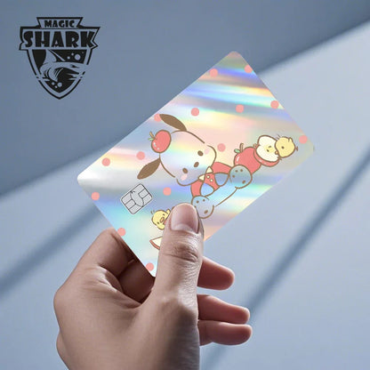 Hot Sale Hello Kitty Kuromi Holographic Laser Shinny Film Skin Cover Sticker for Debit Credit Card Bank Card Beauty World Shop