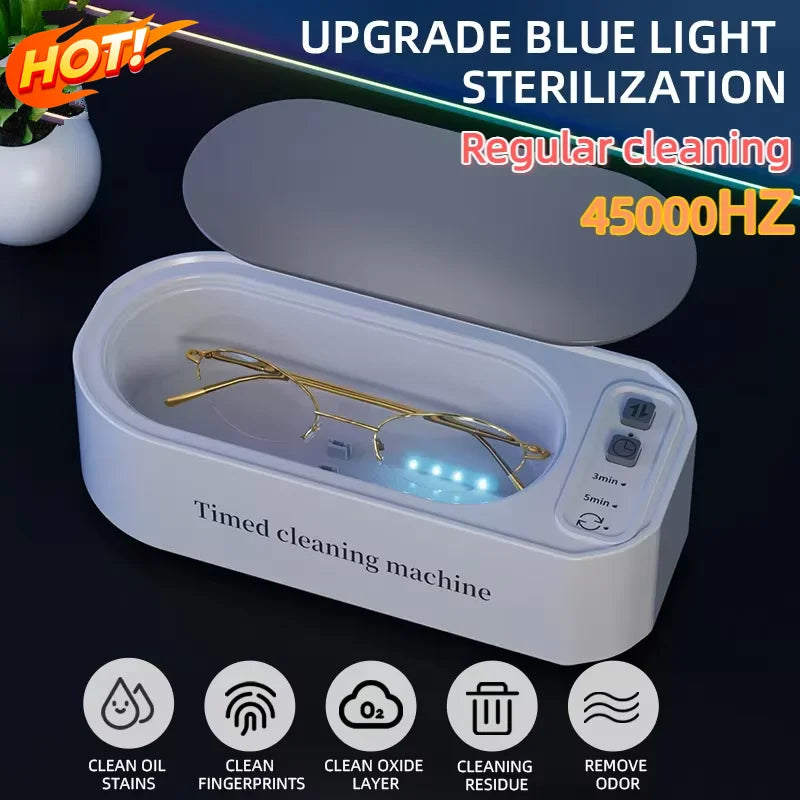 250mAh Ultrasonic Glasses Cleaning Machine Ultrasound Timed Jewelry Toothbrush High Frequency Ultrasonic Cleaner Bath 2026 Beauty World Shop