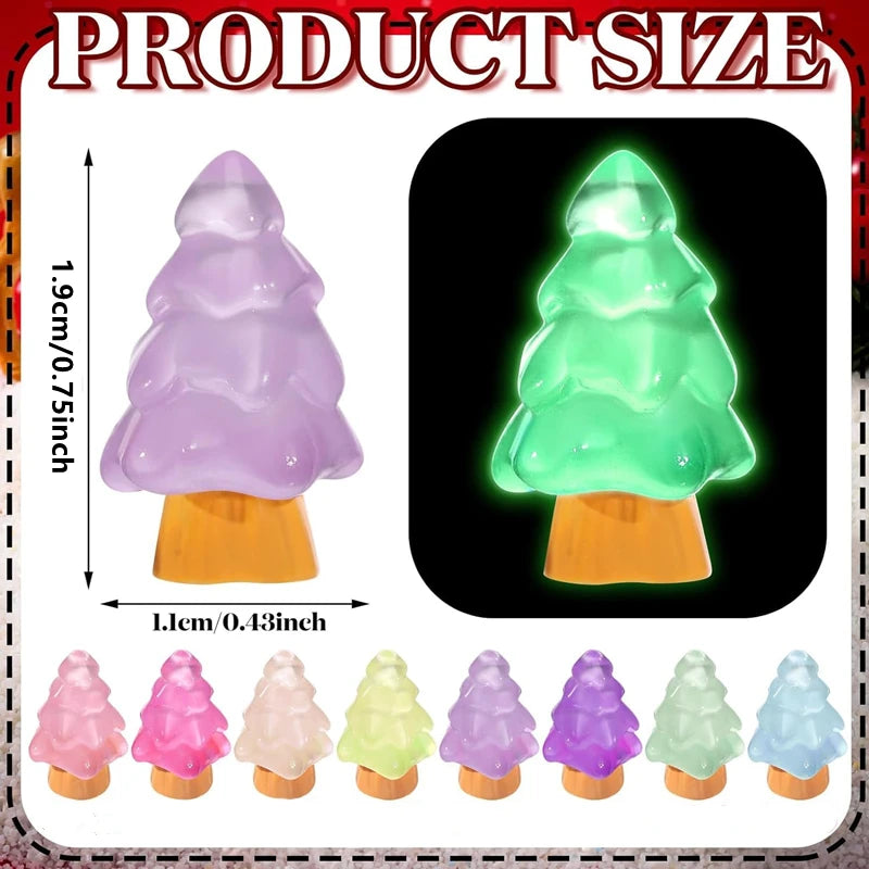 Luminous Figurine Miniature Cute Noctilucent Christmas Tree Micro Landscape Ornaments for Home Decorations Tabletop Beauty World Shop