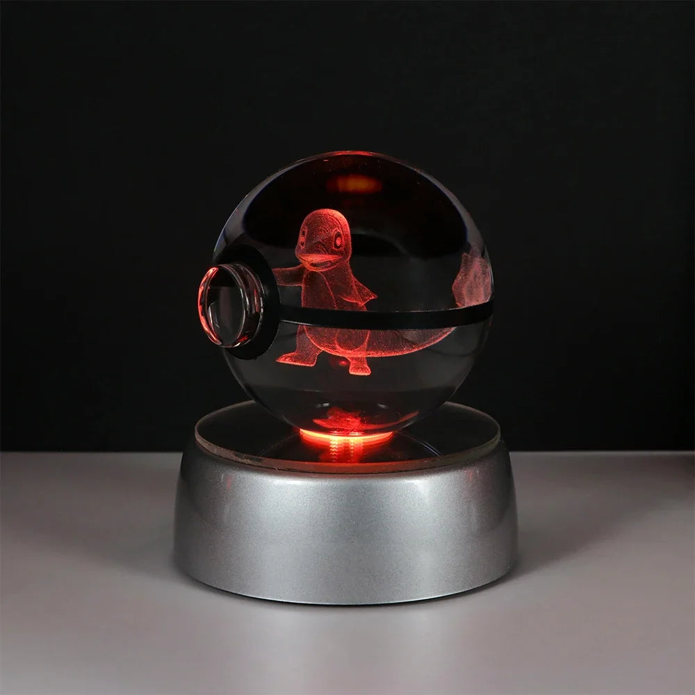 Pokemon Crystal Ball Pikachu Gengar Eevee Mewtwo Lacario Anime Game Pokeball Led Night Light Base Kids Birthday Gift Home Decor Beauty World Shop