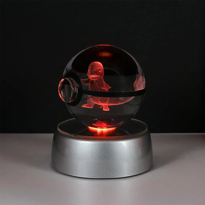 Pokemon Crystal Ball Pikachu Gengar Eevee Mewtwo Lacario Anime Game Pokeball Led Night Light Base Kids Birthday Gift Home Decor Beauty World Shop