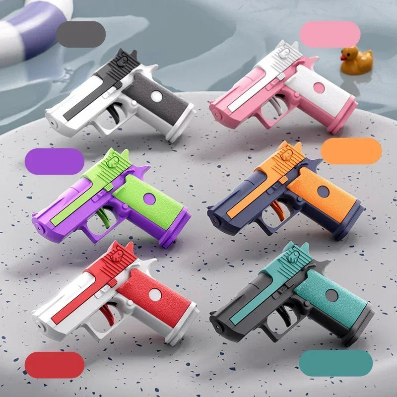 Hot Mini Desert Eagle Mechanical Continuous Firing Water Gun Small Pistol Summer Outdoor Beach Poor Toy Shoot Water Gun for Kids Beauty World Shop