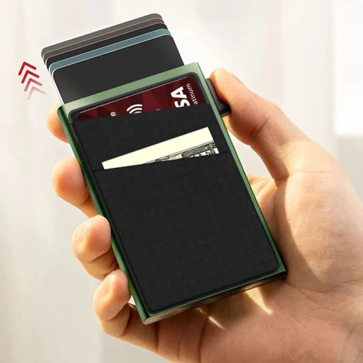 Anti-theft Cards Protectors Card Holder Minimalist Smart Wallet RFID Protection Aluminum Metal Box Cardholder Case Porte Carte Beauty World Shop