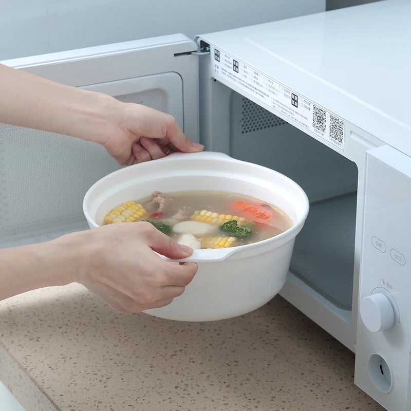 Microwave Oven Special Box Heated Soup Pot RiceSteamed Hot SteamedBuns with Lid Eco-friendly FoodGrade KitchenTool Beauty World Shop