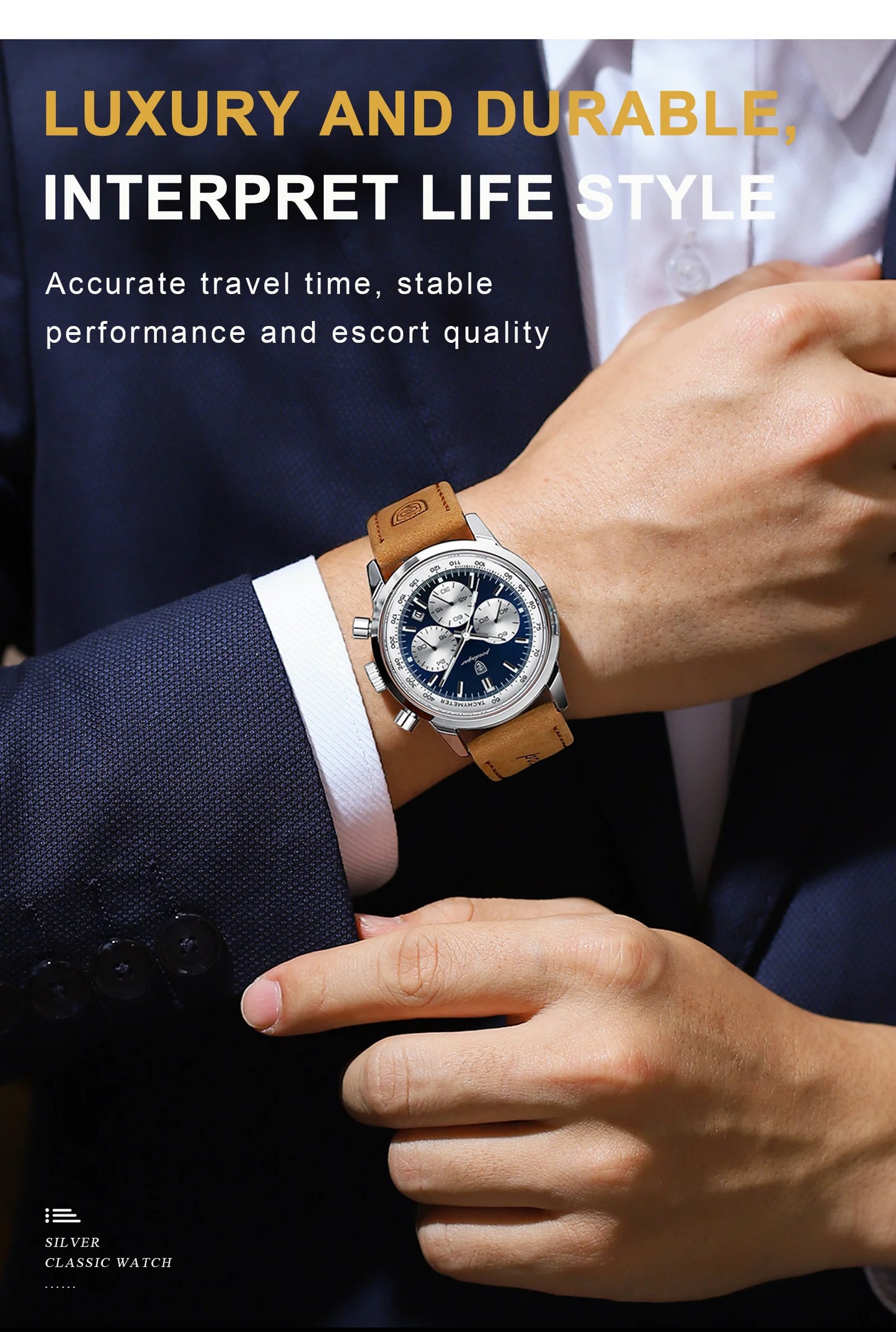 POEDAGAR Top Brand Men's Quartz Watch Waterproof Luminous Chronograph Military Man Watch Luxury Fashion Leather Watches For Men Beauty World Shop