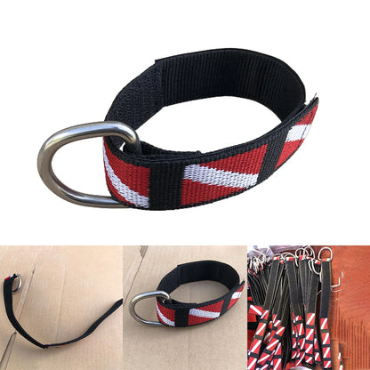 1pc Adjustable Scuba Diving Wrist Strap Lanyard Webbing Band With Metal D-Ring Freediving Webbing Holder Strap Swim Pool Parts Beauty World Shop