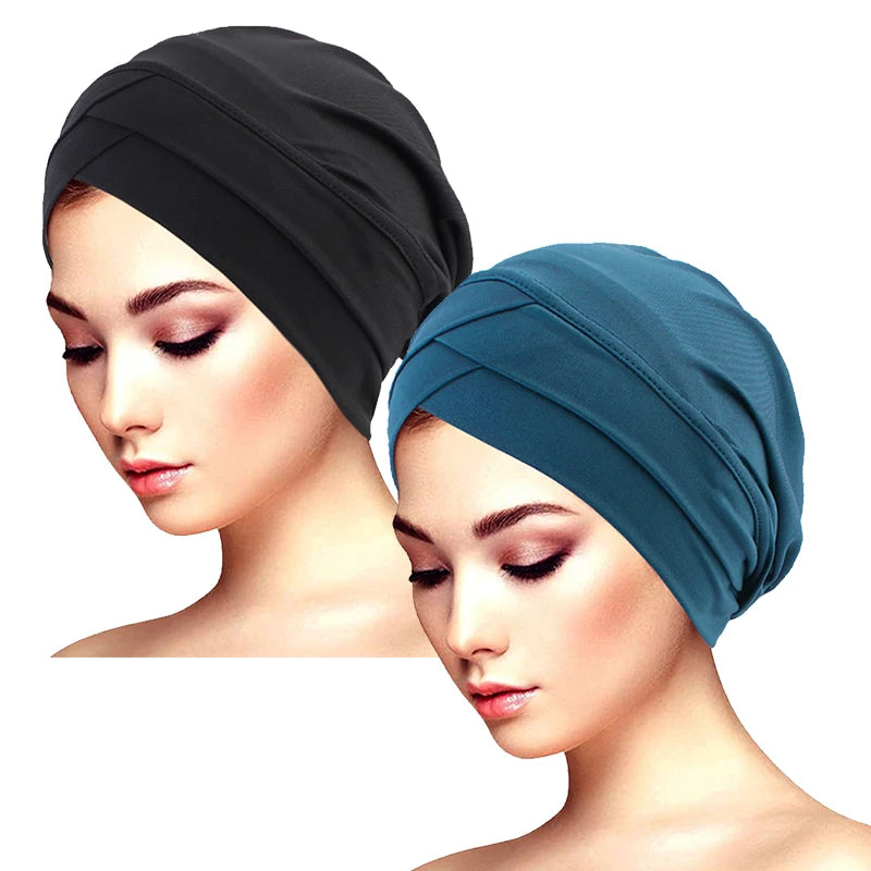 New Women cross muslim hijab inner hat Islamic UnderScarf Arab Wrap Chemo Bandana Muslim Scarf Hijab Bonnet Cap Indian Hat Beauty World Shop