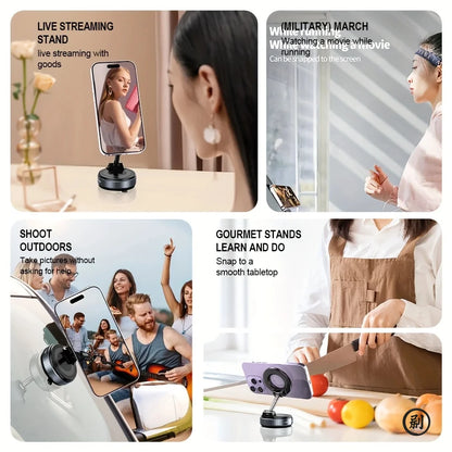 Strong Magnetic Car Phone Holder Foldable Design 360° Adjustable Vacuum Mount for Car/Desk/Bathroom/Universal Use Beauty World Shop