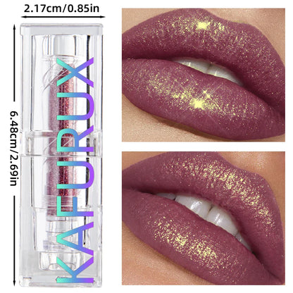 Multi-color Glitter Lipstick Beauty Girl Diamond Waterproof Lip Tint Long Lasting Shimmer Lip Makeup Red Rose Pearlescent  Lip Beauty Trend Shop