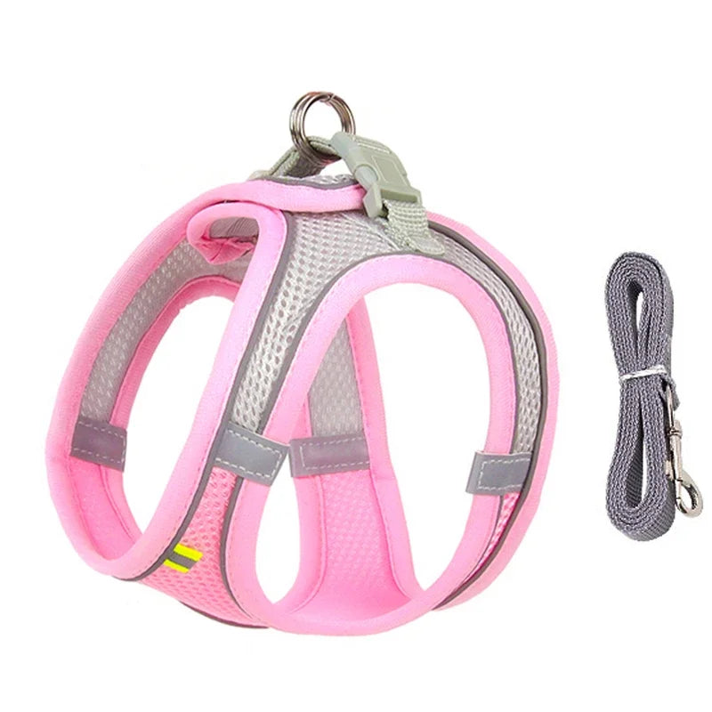 Puppy Harness Set Dog Accessories Adjustable Puppy and Cat Harness Vest French Bulldog Chihuahua Small Dog Collar Pet Leash Dogs Beauty World Shop
