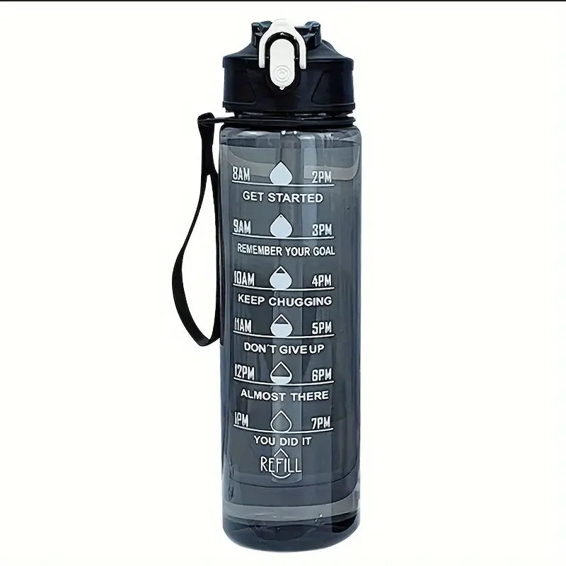 800ml/27oz Large Capacity Sports Water Bottle Leak Proof Plastic Drinking Cup With Time Scale Suitable For Travel Fitness Sports Beauty World Shop