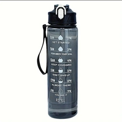 800ml/27oz Large Capacity Sports Water Bottle Leak Proof Plastic Drinking Cup With Time Scale Suitable For Travel Fitness Sports Beauty World Shop
