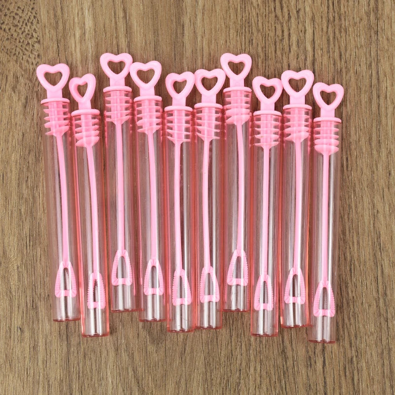10-50pcs Colorful Bubble Soap Bottle Heart Wand Empty Tube Kids Birthday Party Favors Pinata Filler Toys Wedding Gifts for Guest Beauty World Shop