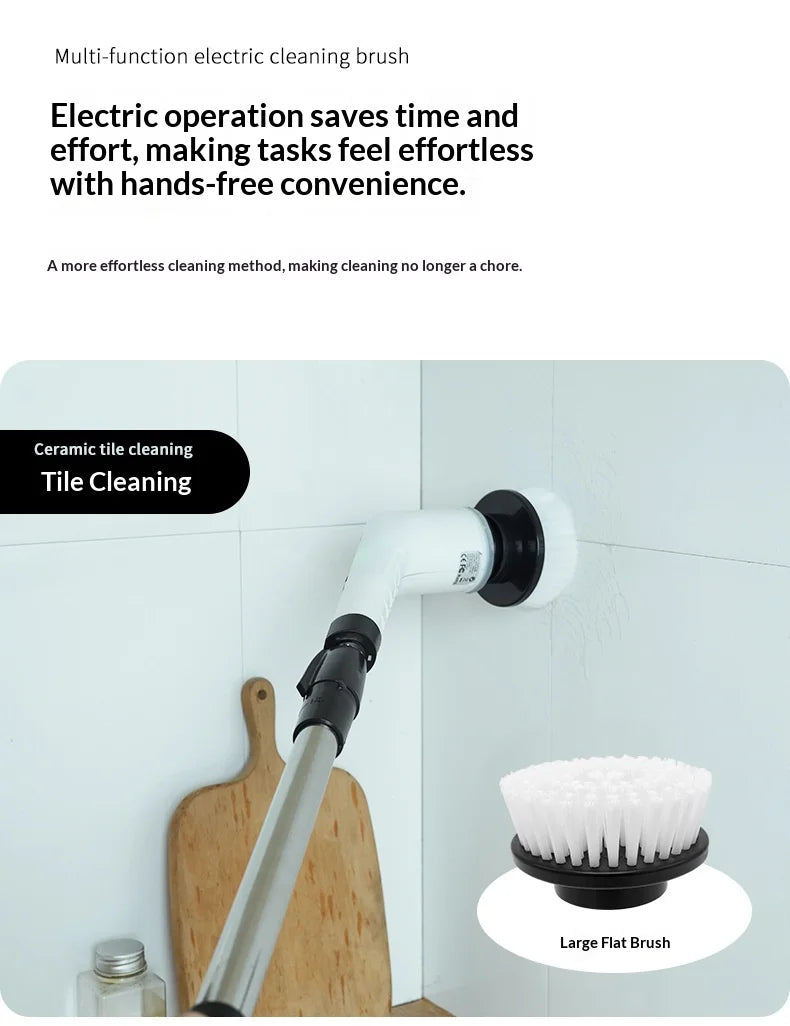 HOMEFISH Cordless Spin Scrubber Electric Cleaning Brush for Bathroom Kitchen Toilet Multipurpose Household Cleaning Tool Beauty World Shop
