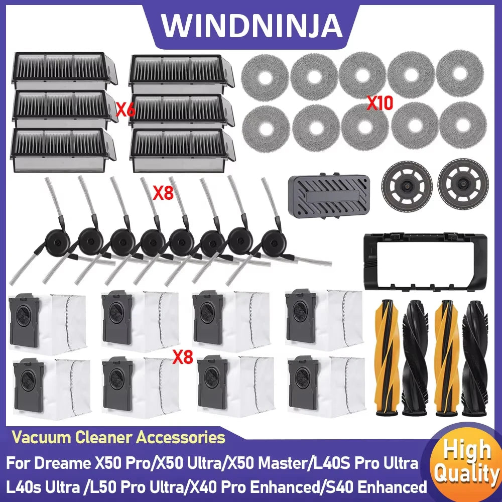 For Dreame Main Side Brush Hepa Filter Mop Rags Dust Bag X50 Pro/X50 Ultra/X50Master/L40S Pro Ultra/L50 Pro Ultra/MOVA V50 Ultra Beauty World Shop