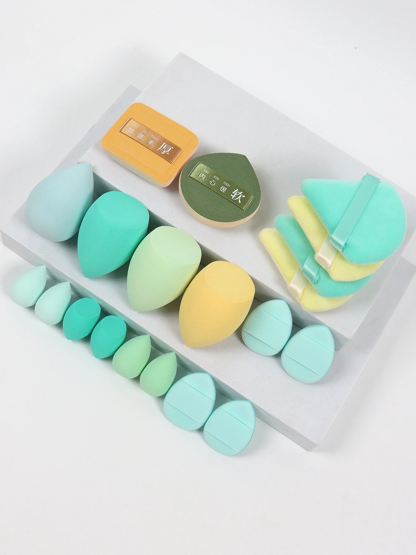20 Pcs Pink Makeup Sponge and Makeup Puff Set Suitable for Face Cream and Powder Concealer Powder Makeup Machine Beauty World Shop