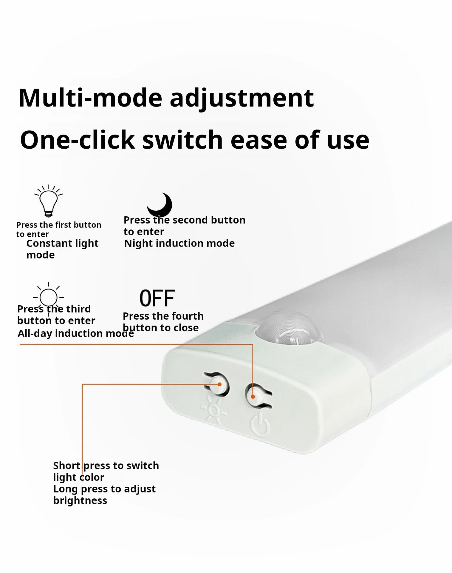 1pc Wireless Rechargeable LED Motion Sensor Cabinet Light - Ideal for Closet, Kitchen, Wardrobe, Stairs - Battery Operated Night Beauty World Shop