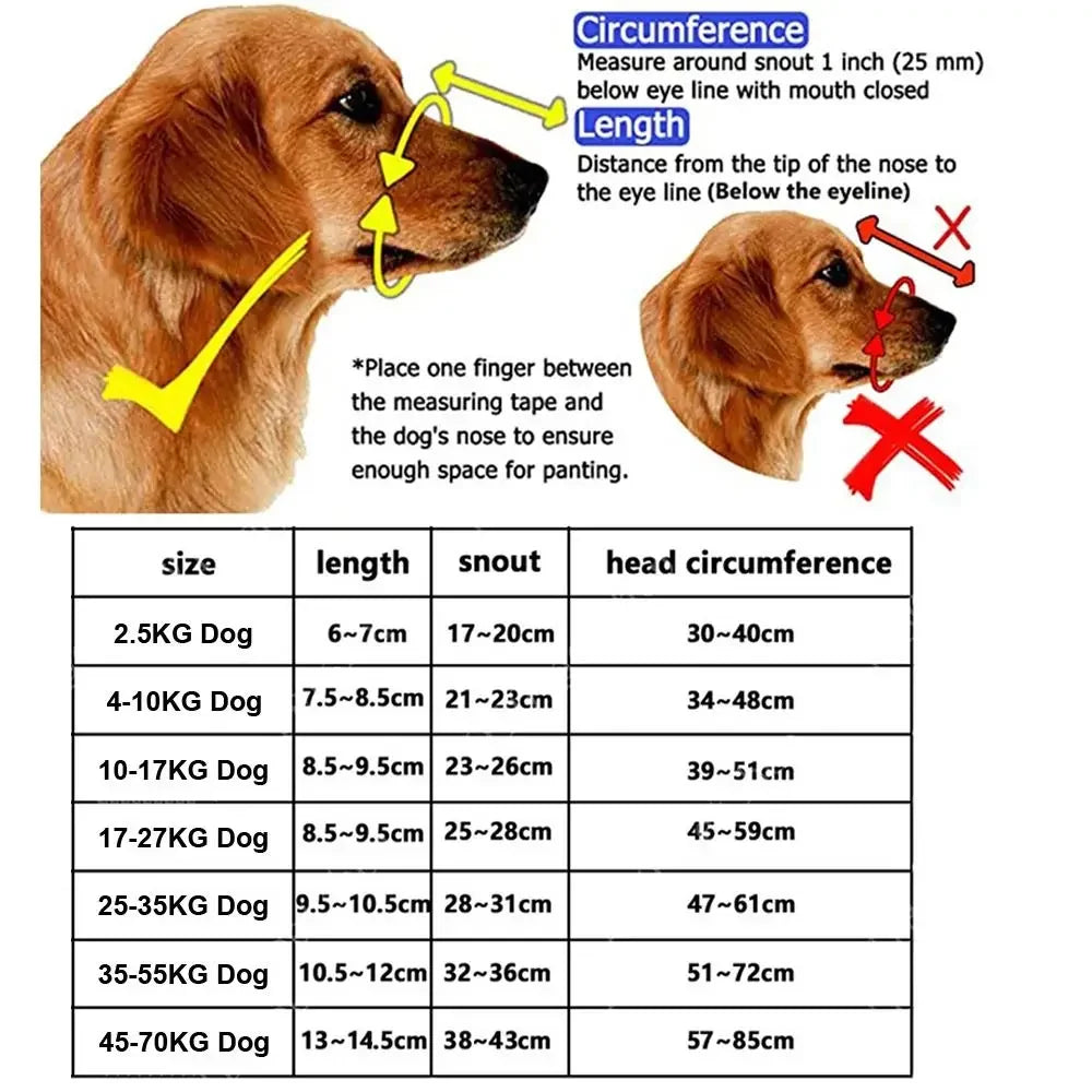 Adjustable Dog Muzzle Anti-Biting Dog Mouth Cover With Reflective Strip Can Drink Water Breathable Plastic Beauty World Shop