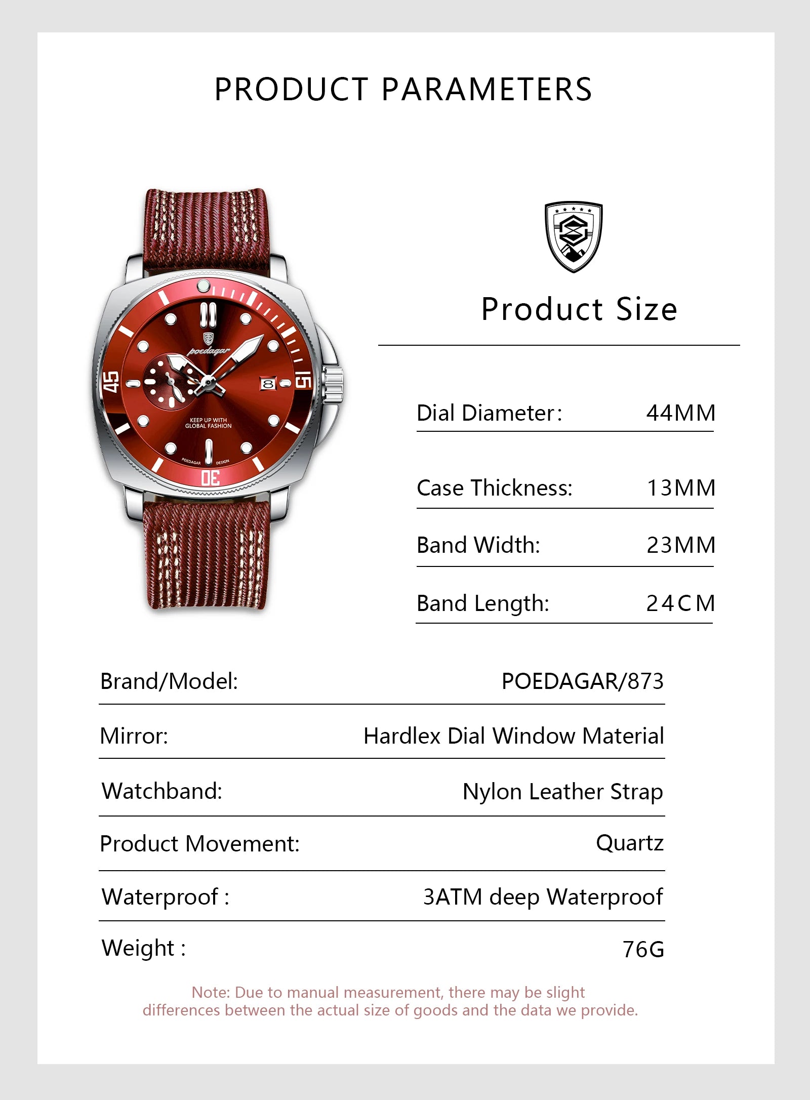 POEDAGAR Luxury Fashion Man Watch Luminous Waterproof Date Sport Watches For Men Nylon Leather Quartz Business Men's Clock Reloj Beauty World Shop