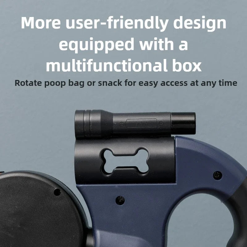Automatic Retractable Two-End Pet Leash Dog Leash With Flashlight One Tow Two Easy To Walk Your Dog