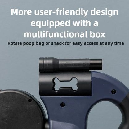 Automatic Retractable Two-End Pet Leash Dog Leash With Flashlight One Tow Two Easy To Walk Your Dog