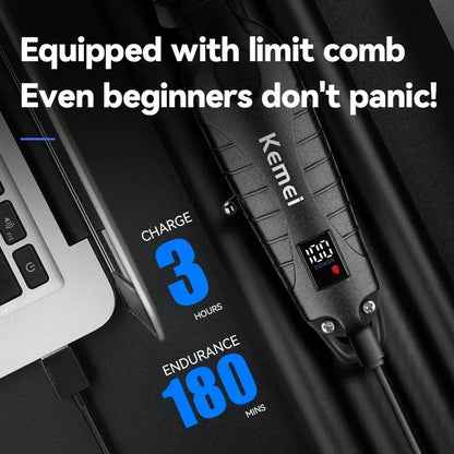 Kemei KM-2293 Hair Cutting Machine Professional Rechargeable Barber Hair Clippers Electric Hair Trimmers Cordless for Men Kemei Beauty Trend Shop
