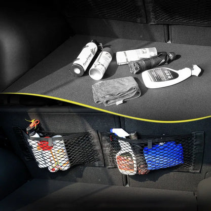 Universal Car Storage Bag Double Mesh Trunk Storage Net Car Built-in Storage Bag Car Fire Extinguisher Fixed Net Anti-Slip Beauty World Shop