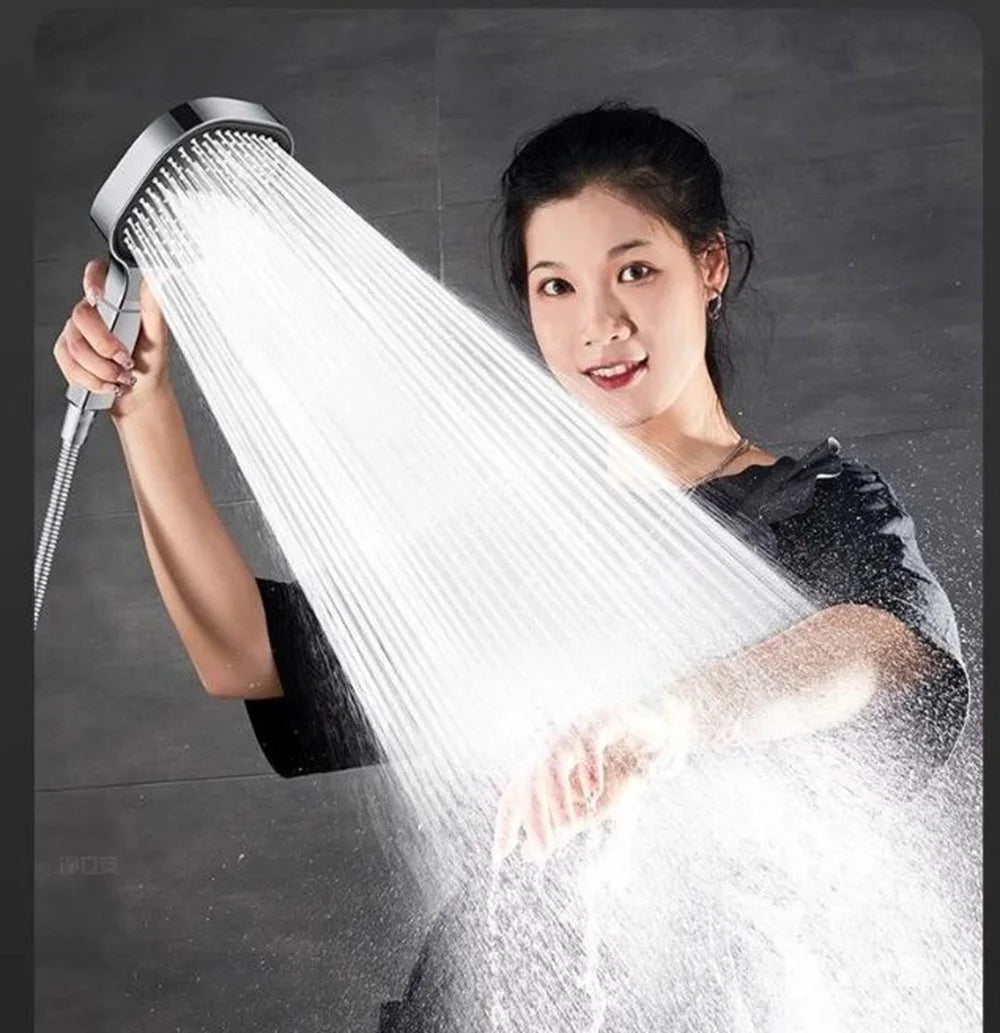 New 13CM Large Panel 3 Modes Shower Head High Pressure Water Massage Shower Head With Filter Element Bathroom Accessories Beauty World Shop