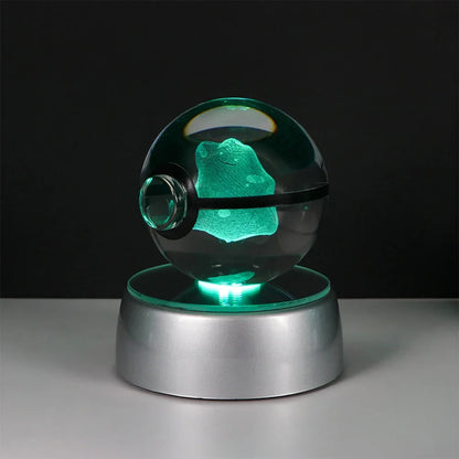 Pokemon Crystal Ball Pikachu Gengar Eevee Mewtwo Lacario Anime Game Pokeball Led Night Light Base Kids Birthday Gift Home Decor Beauty World Shop