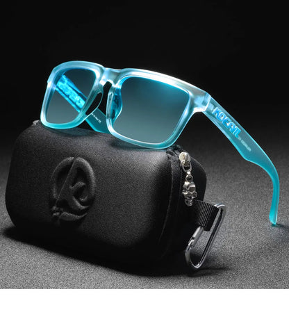 KDEAM Men's Polarized Sunglasses Square Casual Outdoors Sun Glasses Women Unisex Sunglass For Couple With Zipper Case Beauty World Shop