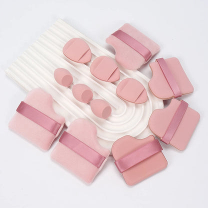 12-Piece All-Purpose Makeup Sponge Set, Made of 3 Loose Powder Puffs, 3 Mini Air Cushion Puffs, 3 Beauty Eggs and 3 Mini Beauty Beauty World Shop