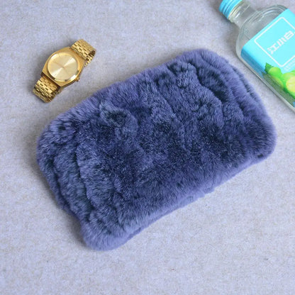 Women Handmade Stretch 100% Real Rabbit Fur Scarf Knit Genuine Rex Rabbit Fur Headbands Girls Natural Rabbit Fur Ring Scarves Beauty World Shop