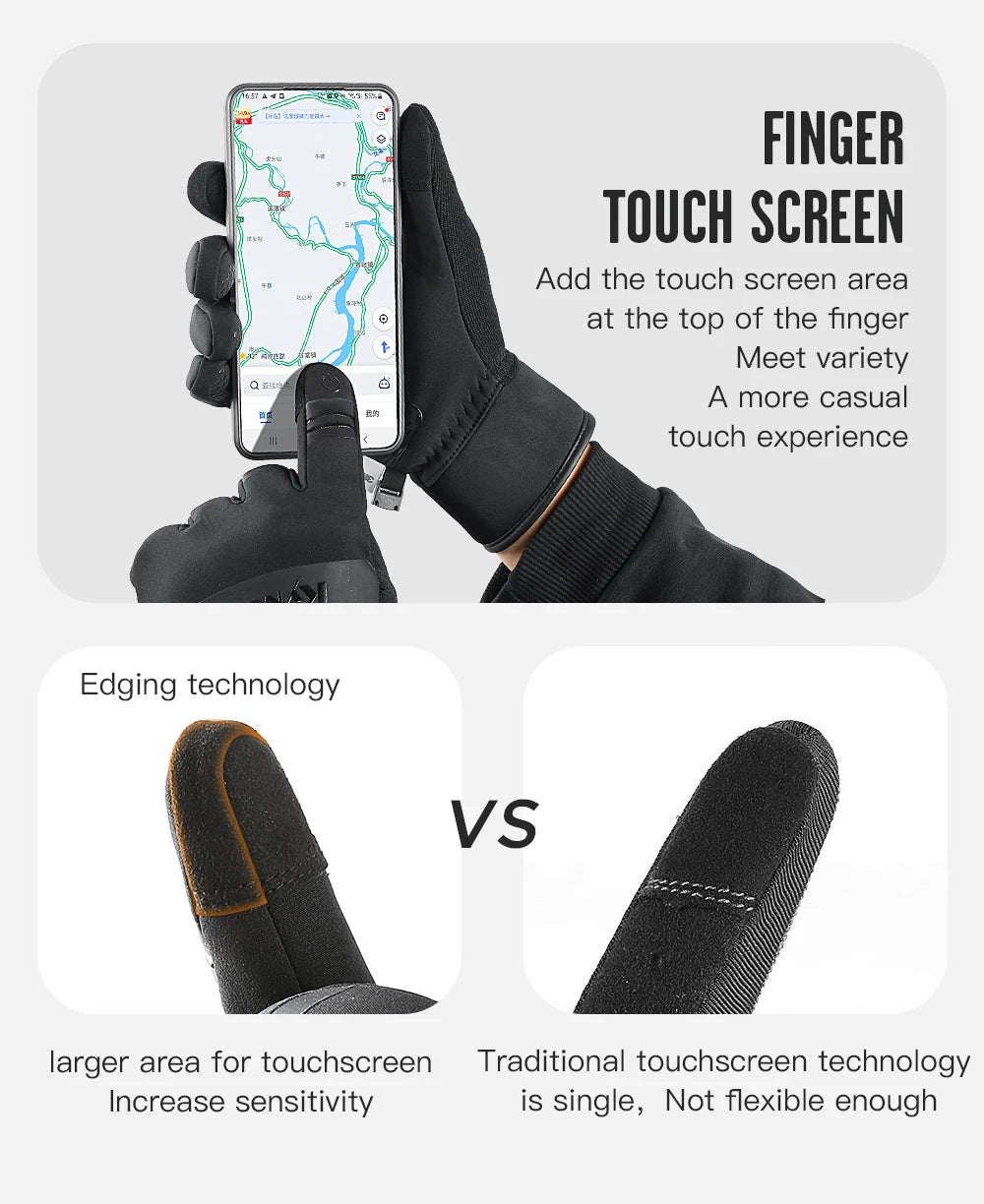 3M Ski Gloves Black Waterproof Winter Warm Cycling Outdoor Sports Running Riding Motorcycle Touch Screen Snowboard Gloves Men Beauty World Shop