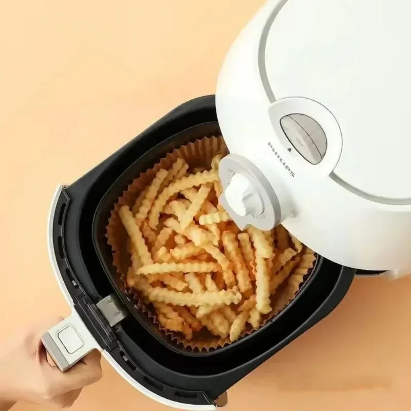 50 PCS Air Fryer Blotting Paper, Baking Blotting Paper, Food Grade Leakproof Non-Stick Food Pad, Thickened Silicone Paper Pad Beauty Fashion