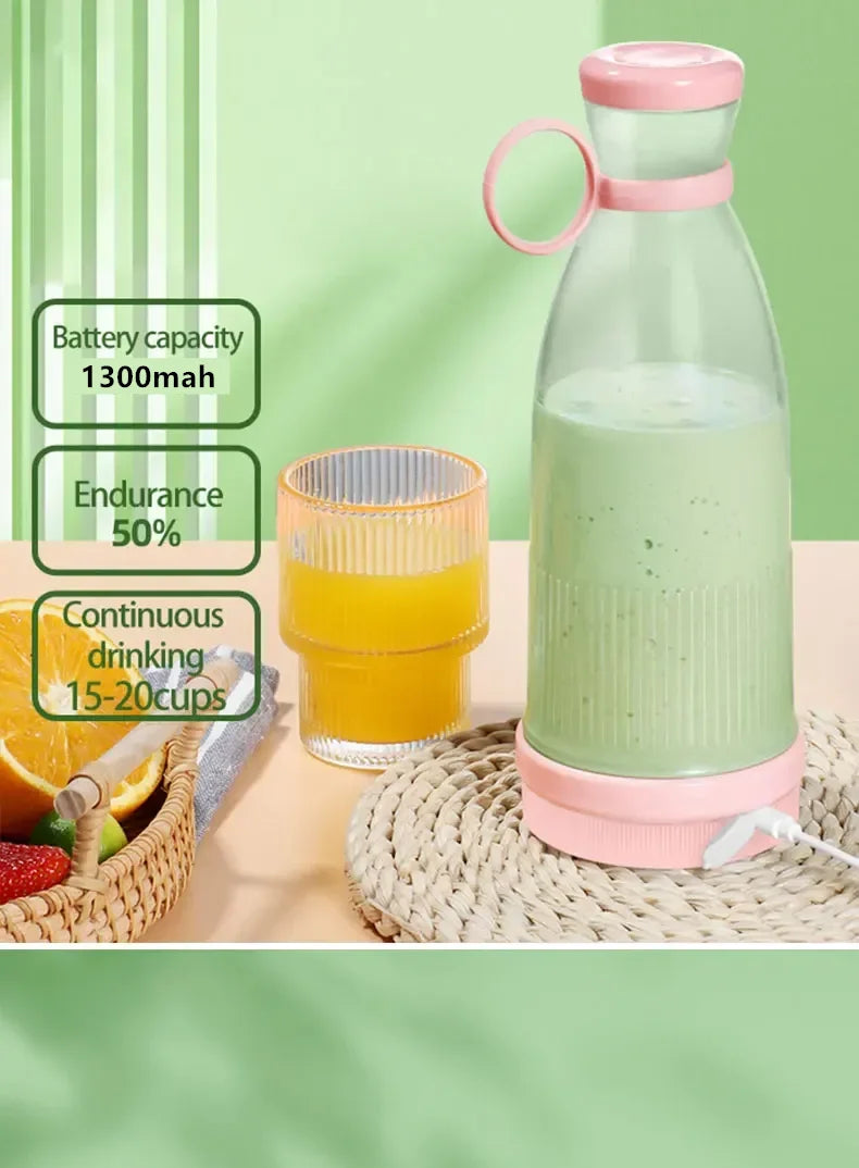 Electric Juicer Cup 6 Blades Blender Milkshake Machine USB Portable Fruit Milk Mixing Tool Mini Fresh Juice Blender Beauty World Shop
