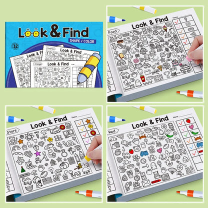 Children's Search for Items Game, Enhance Visual Perception, Fun Coloring Book, Focus and Attention, Handwriting Exercise Book Beauty World Shop