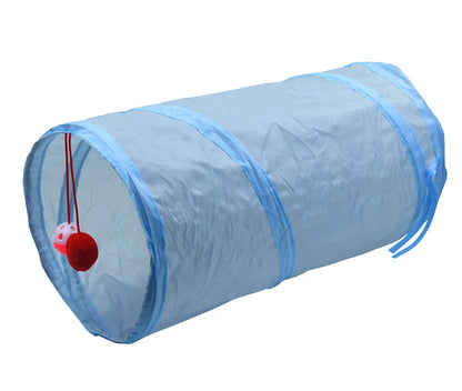 Cat Toys Gray 3-Way Foldable Pet Cat Tunnel Tube Toy Kitten Tunnel Toy with Peep Hole Pet Training Interactive Toy Tunnel Tube Beauty World Shop