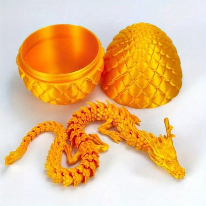 3D Printed Dragon Egg with Dragon Full Articulated Dragon Modle Movable Rotatable Articulated Desktop Ornament Kid Toy Beauty World Shop
