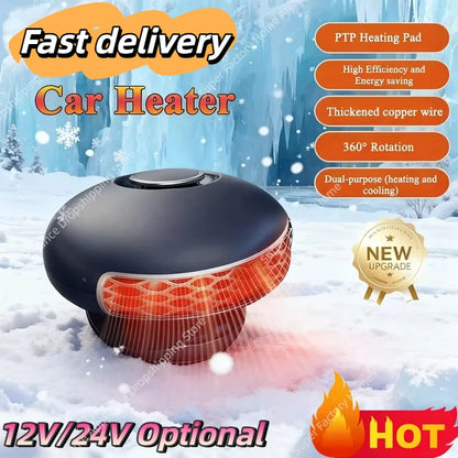 12v/24v Car Heater Heating Cooling Dual-purpose Low Power 360°rotation Defrost Defogger Fast Heating Foldable Stand 2026