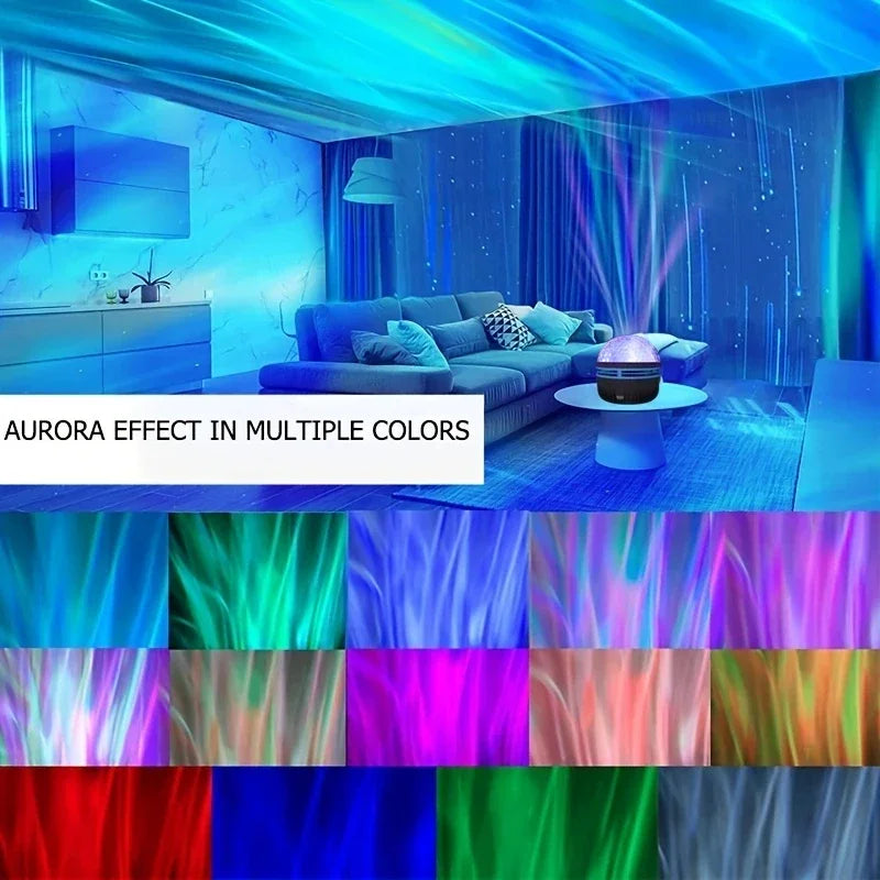 LED Starry Night Sky Projector Aurora USB Remote Control RGB Galaxy Light 7 Modes for Home Bedroom Game Room Party Decoration Beauty World Shop