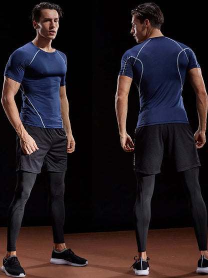 2026 Compression T Shirt Men Summer Sportswear Running T-shirt Elastic Quick Dry Sport Tops Tee Athletic Gym Workout Shirts Men Beauty World Shop