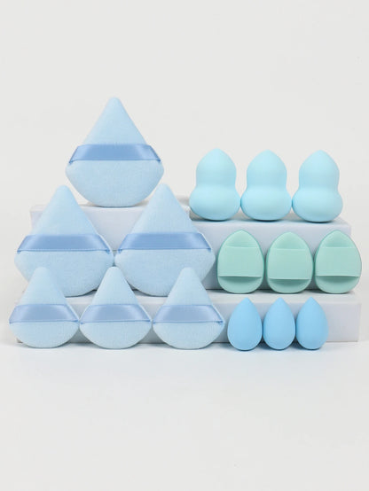 Multi Effect 15 Piece Set 3 Loose Powder Puffs&3 Mini Loose Powder Puffs&3 Medium-Sized Eggs&3 Mini Eggs&3 Air Cushions. Founda Beauty World Shop