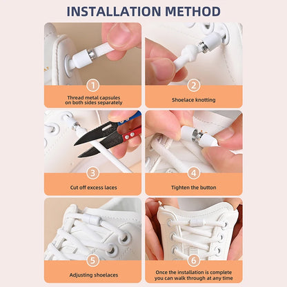 Elastic No Tie Shoelaces Semicircle Shoe Laces For Kids and Adult Sneakers Shoelace Quick Lazy Metal Lock Laces Shoe Strings Beauty World Shop