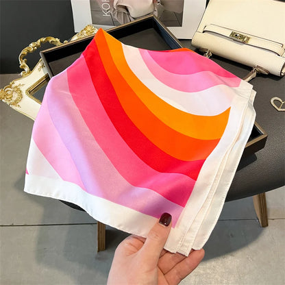 70cm Silk Feeling Square Scarf Women Satin Bandana Print Scarves Head Band Fashion Lady Hair Shawl Wrap Female Neckerchief Hijab Beauty World Shop