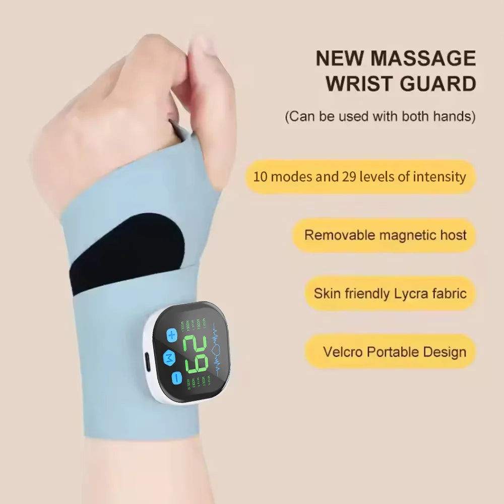 Electric Cordless Hand Wrist Massager 10 Mode Vibration Massage 29 Levels Massage Hands Rechargeable Wrist Brace Protector Wrap Beauty World Shop