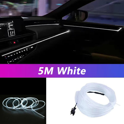 5M Car Interior Led Strip Light Neon EL Wiring Decorative Lamp For Auto DIY Flexible Ambient Light USB Party Atmosphere Diode Beauty World Shop