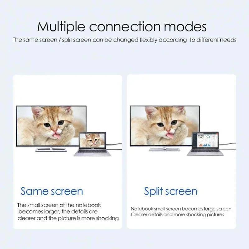 4K 60Hz HD Video Conversion Cable Typec to HDMI Same Screen Cable TV Computer 2 Meters Braided Screen Projection Cable Packaging Beauty World Shop