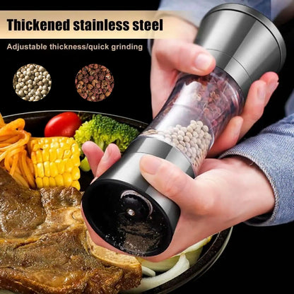 2-in-1 Adjustable Pepper Salt Grinder - Rustproof Stainless Steel Manual Mill with Double Heads & Coarseness Control Beauty Trend Shop