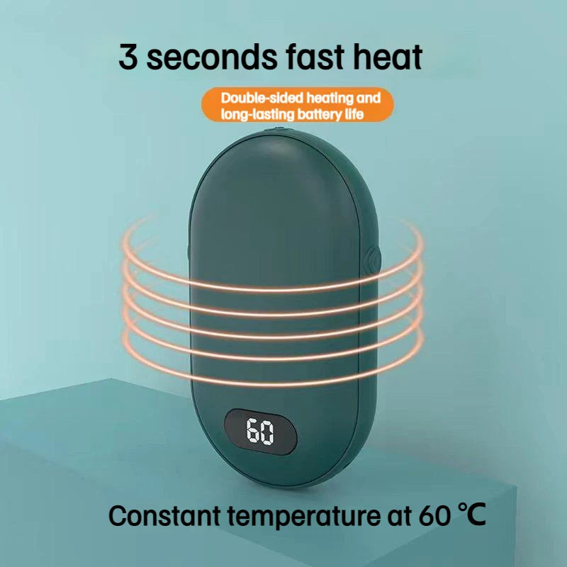 USB Rechargeable Hand Warmer Power Bank 2-in-1 Mini Electric Heater High-Capacity Pocket Warmer Winter Gift for Cold Weather Beauty World Shop