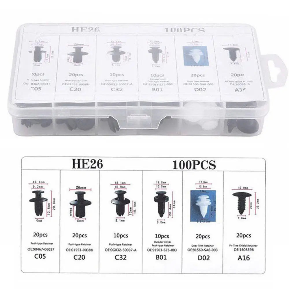 Auto Fastener Clip Mixed Car Body Push Retainer Pin Rivet Bumper Door Trim Panel Fastener Kit Car Clips Box or Bag packaging Beauty World Shop